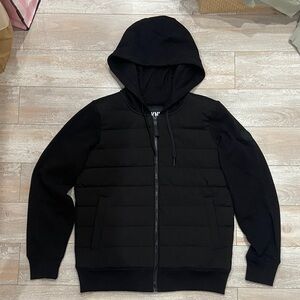 DKNY Sport - Women’s Black Quilt and Fabric Hooded Jacket